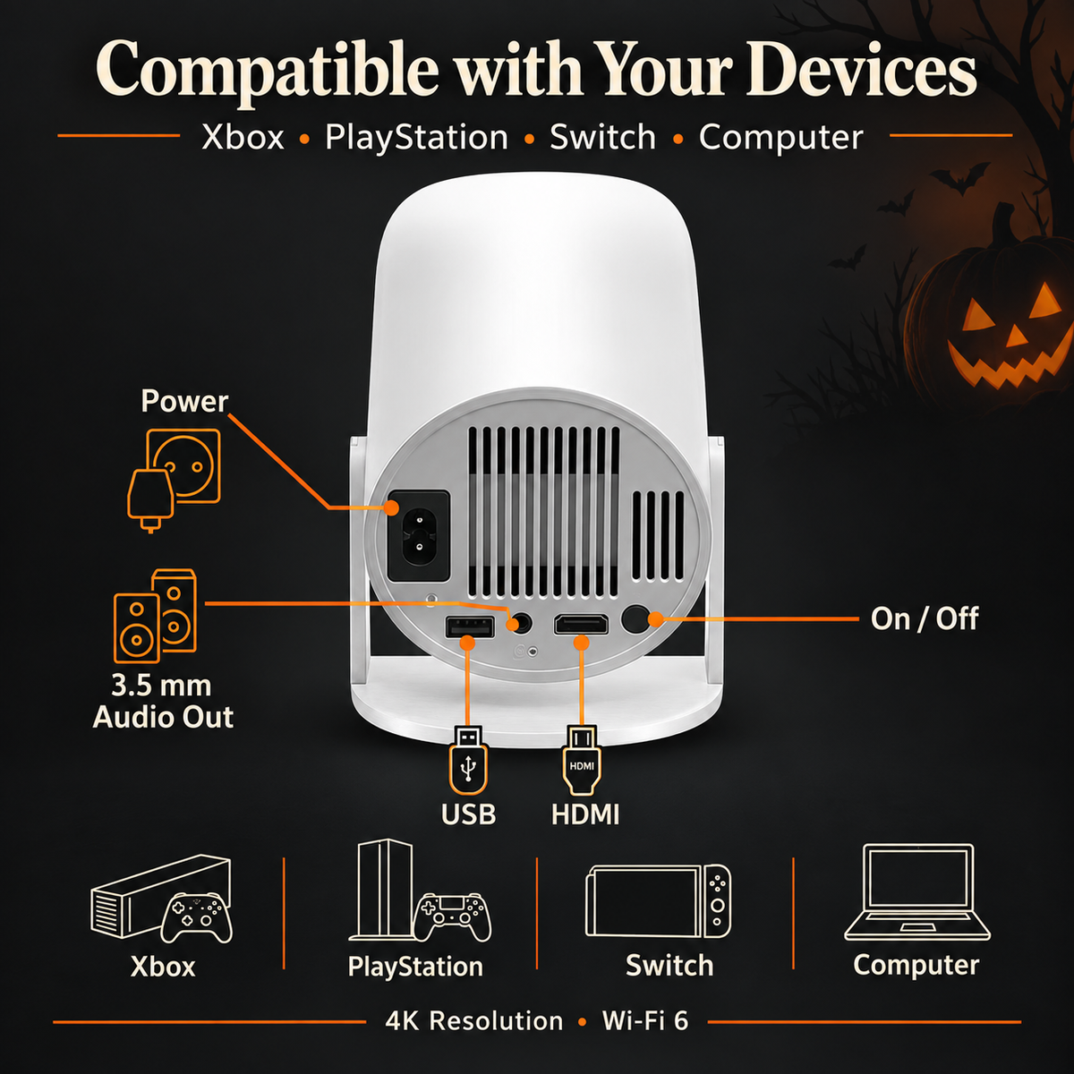 4K Halloween Projector