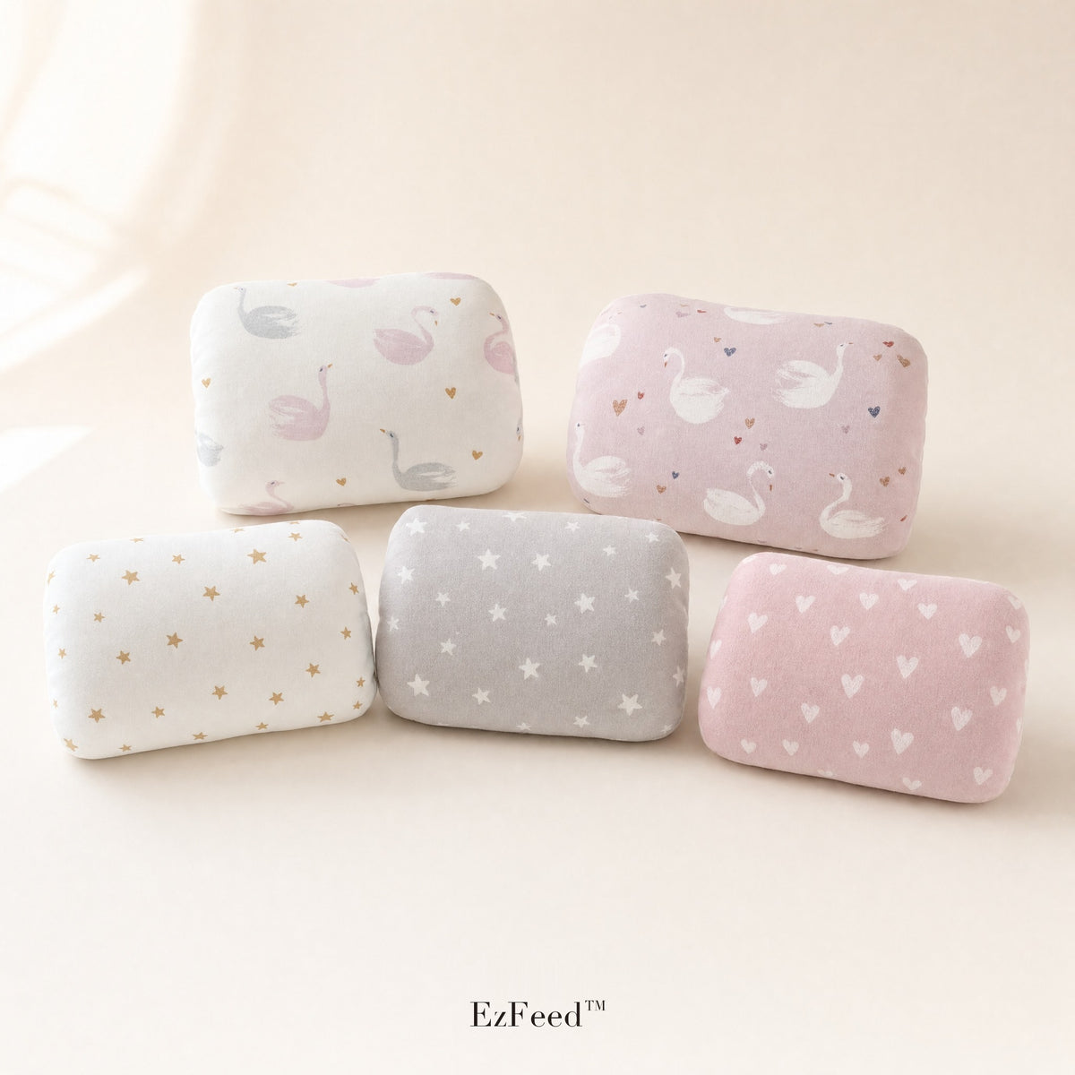 EzFeed nursing arm pillow in all five prints