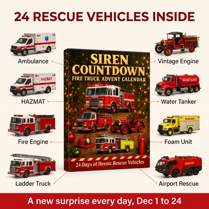 24 rescue vehicles inside the Siren Countdown advent calendar