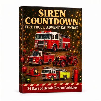 Siren Countdown fire truck advent calendar box front