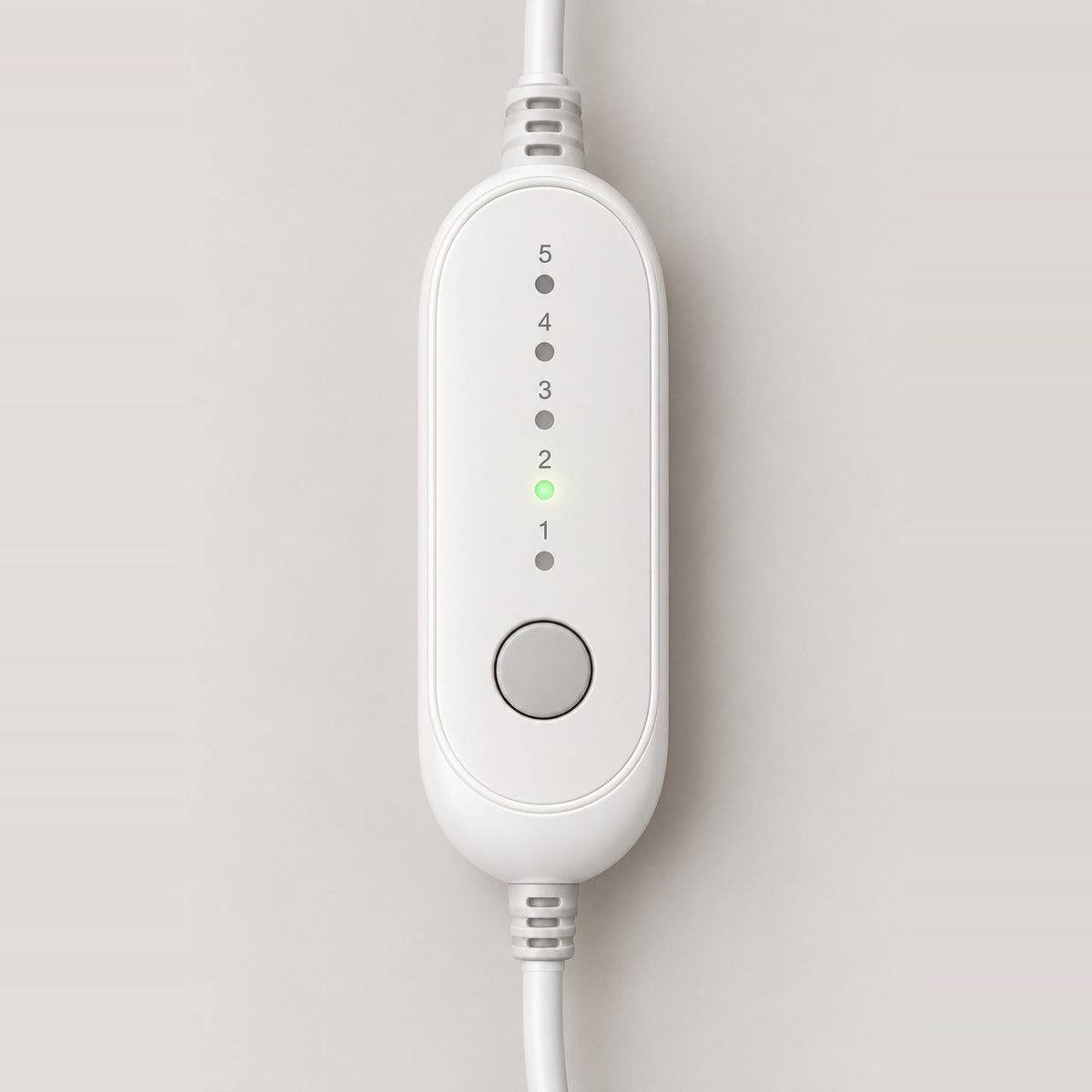 White wired heat controller with adjustable settings